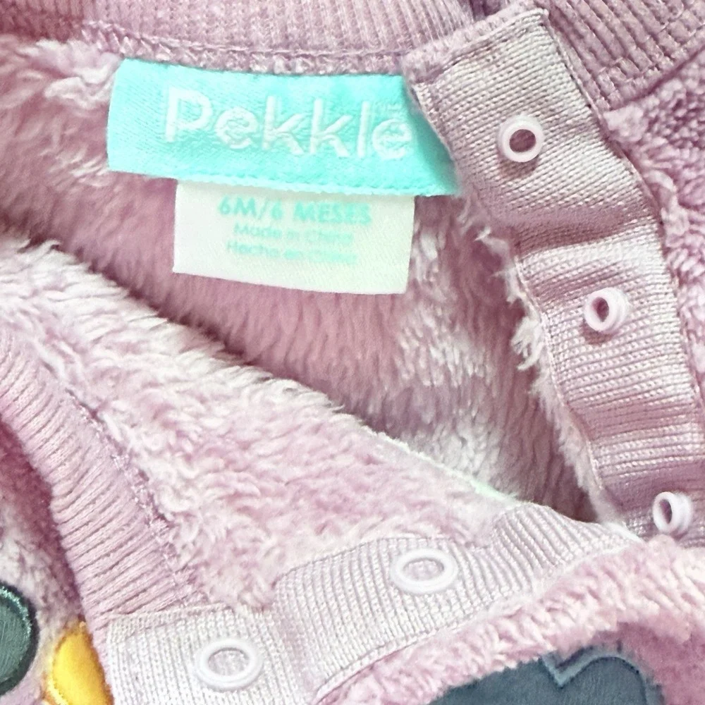 Infant Girl 6 Mo Pekkle Fleece Jogger/sweatsuit Lot Unicorn‎ & Flowers Preowned